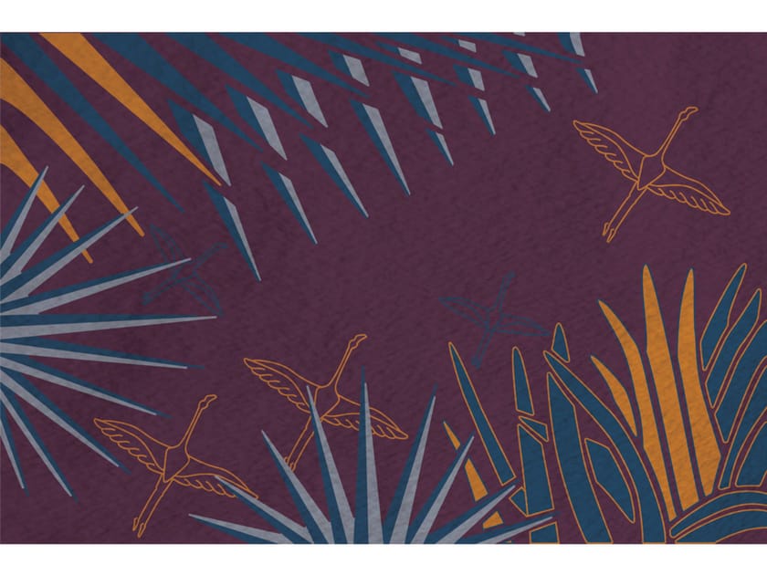 Tappeto rettangolare in lana e Lyocell® JARDIN DES GRANDS EXPLORATEURS by Un Tapis à Paris