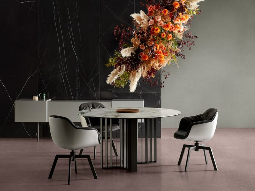 JOPLIN Round ceramic dining table By DRESSY design Sergio Rochas