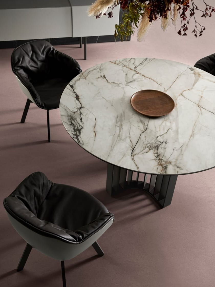 JOPLIN Round ceramic dining table By DRESSY design Sergio Rochas