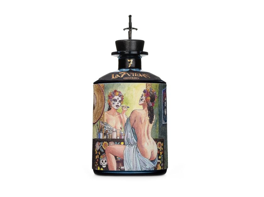 LA 7 VIDAS TEQUILA Bottle By J.Rose