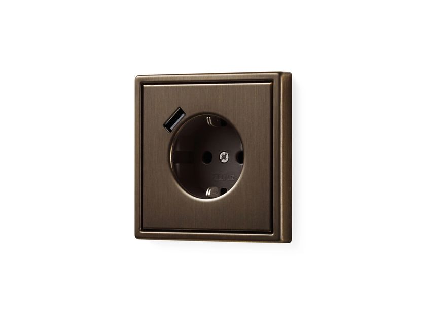 Jung AS5020KIUWW – Presa Elettrica Schuko Doppia 16A 250V, Bianco Alpino, Con Protezione Contatto Integrata, Serie AS