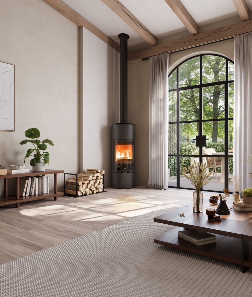 CLIPPER by Jolly Mec - Stufa a legna per riscaldamento aria classe A+ - 5