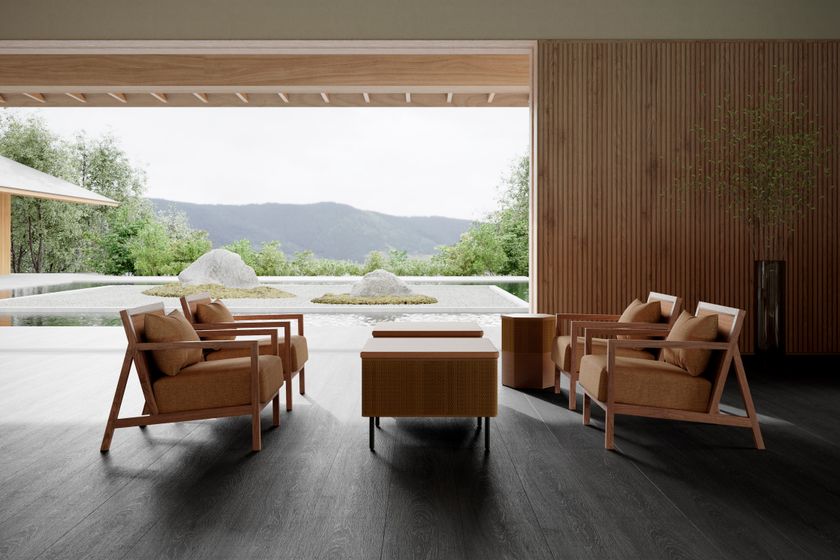 KESHIKI Rectangular igusa coffee table By Look into Nature | design ...