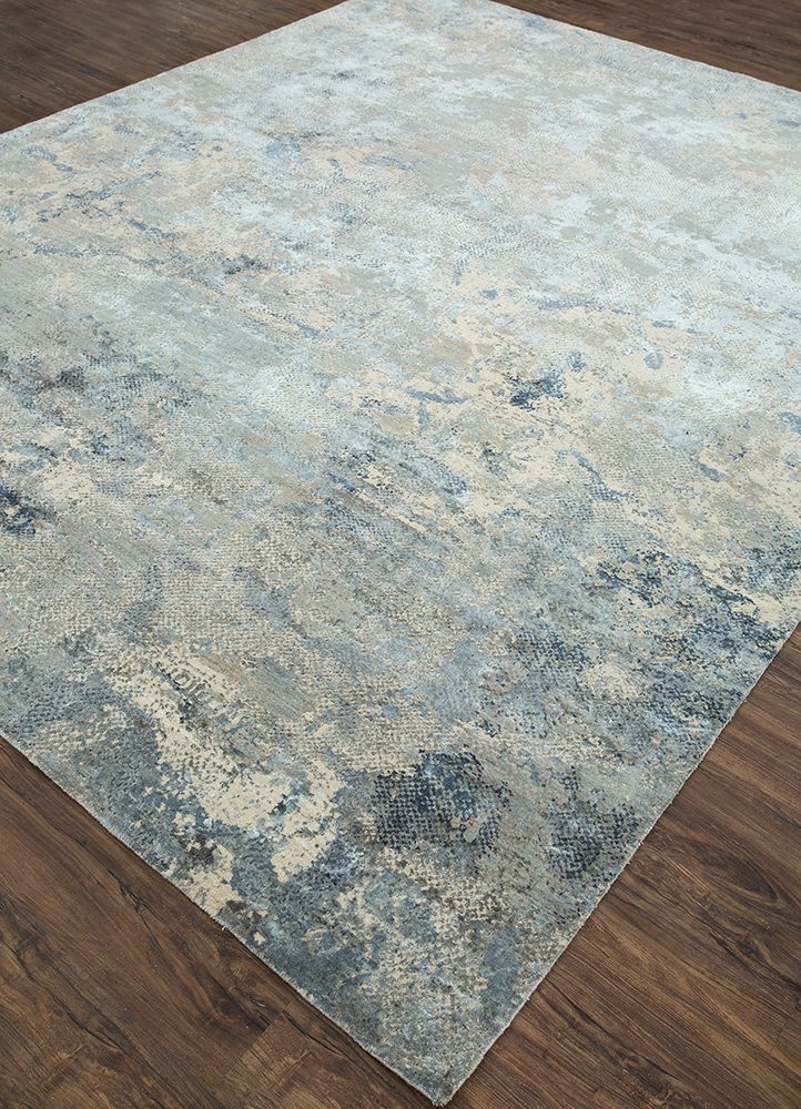 KHAMAJ SRB-705 Antique White/Pearl Blue Handmade rug By Jaipur Rugs ...