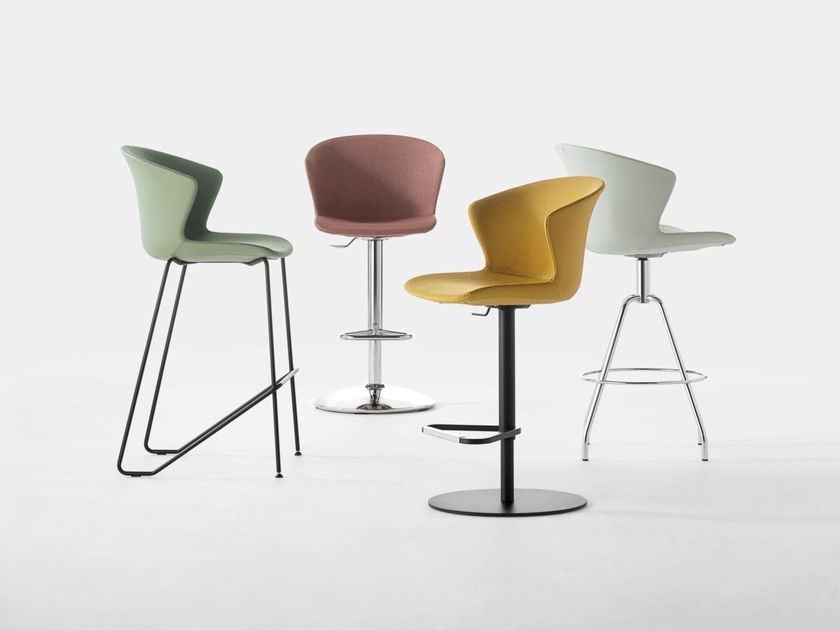 KICCA PLUS High fabric stool with footrest By Kastel