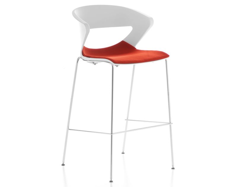 KICCA Stool with footrest with integrated cushion By Kastel