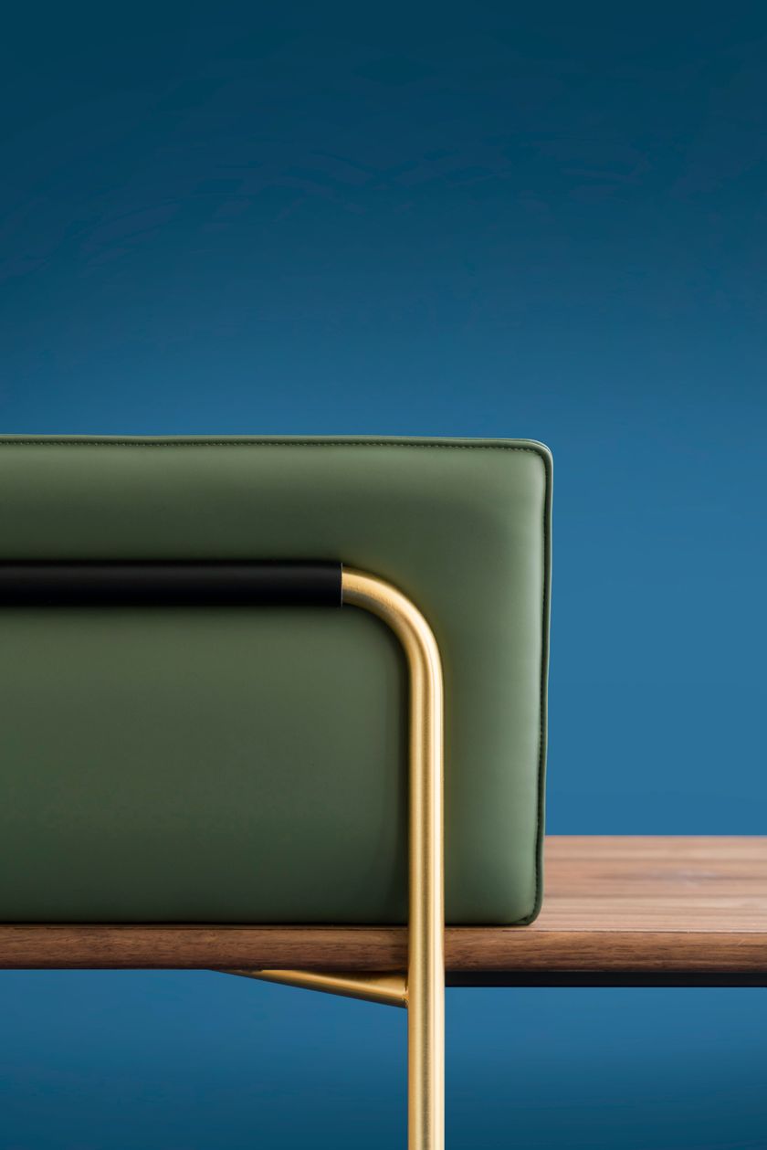 KISS&GO Upholstered bench with back By Cider Edition