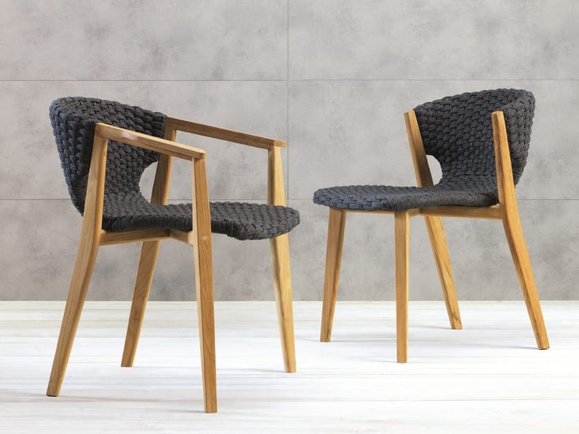 KNIT Synthetic fabric garden chair By Ethimo design Patrick