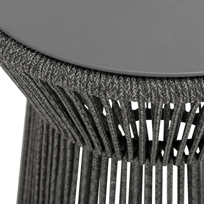 KNOT Round olefin rope and aluminium side table By JANUS et Cie