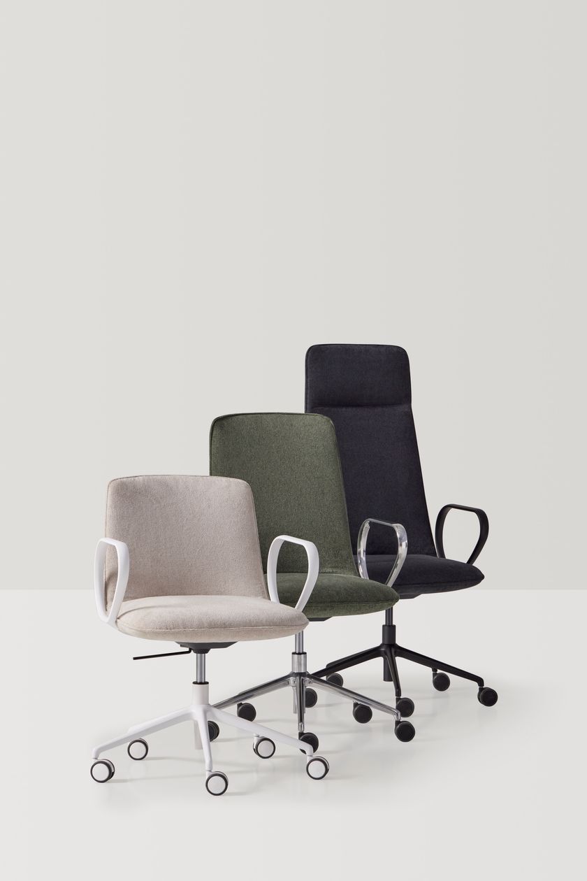 KORI Height-adjustable fabric office chair with armrests By INCLASS ...
