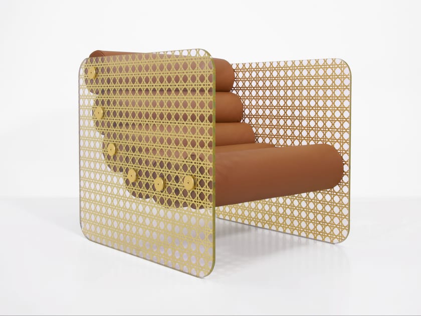 MW02 ARMCHAIR WITH GOLD CANE CANNAGE