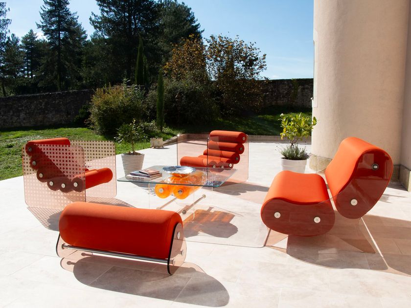 BENCH MW06 BRONZE - ORANGE Upholstered bench By KUUMO