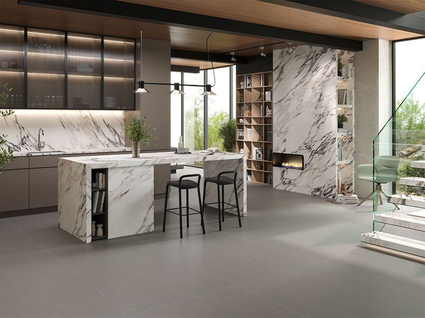 Top cucina in gres porcellanato effetto marmo CALACATTA VIOLA ...