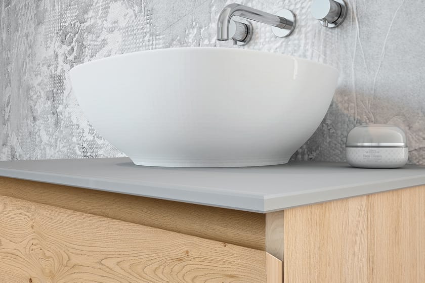 LINEA LN01 Wallmounted oak vanity unit with drawers By ARTEBA