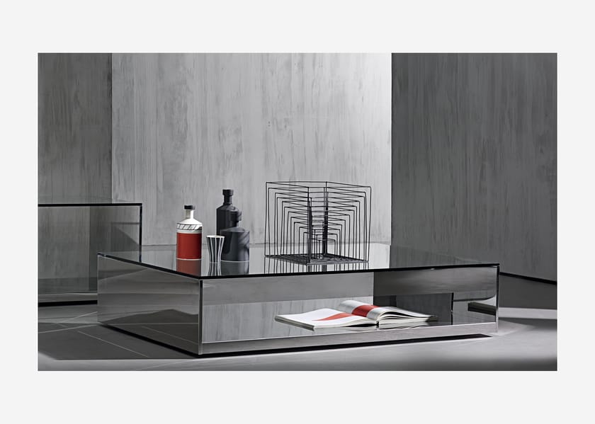 LITT by ACERBIS - Tavolino rettangolare in acciaio inox e cristallo - 4