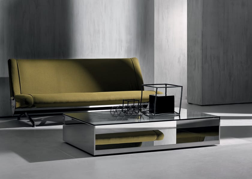 LITT by ACERBIS - Tavolino rettangolare in acciaio inox e cristallo - 3