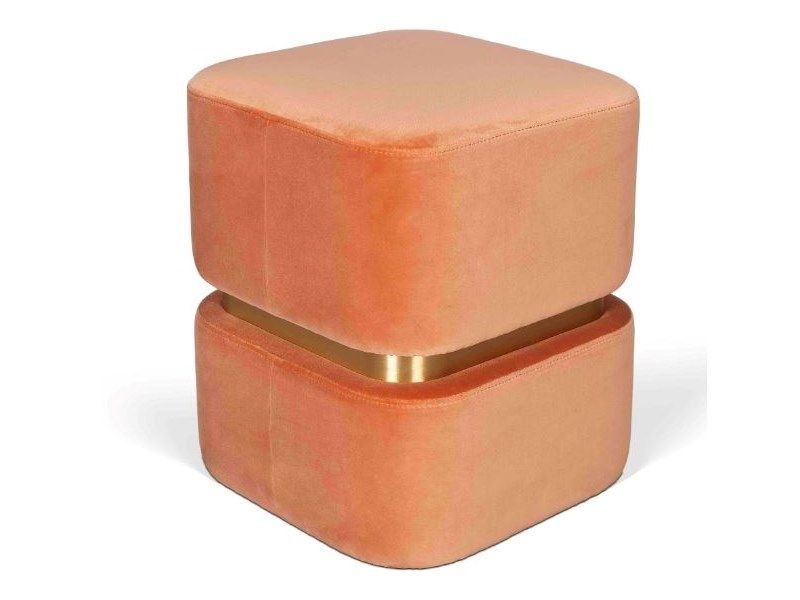 Pouf imbottito quadrato in velluto LIZ III By Salma Furniture