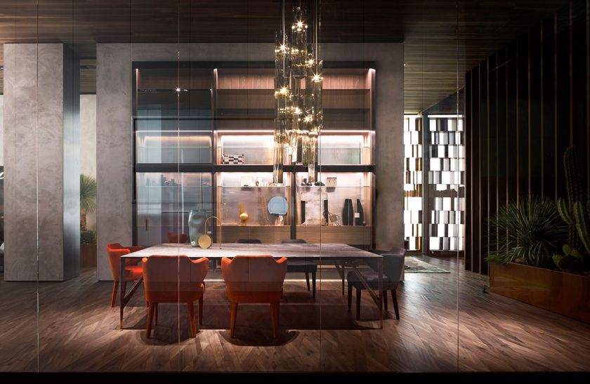 Solid wood bar cabinet LOOM SYSTEM By Henge design Massimo Castagna
