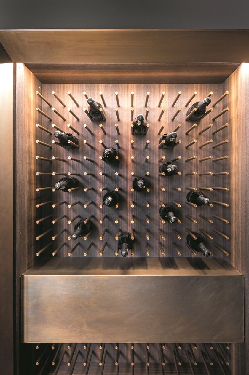 Solid wood bar cabinet LOOM SYSTEM By Henge design Massimo Castagna