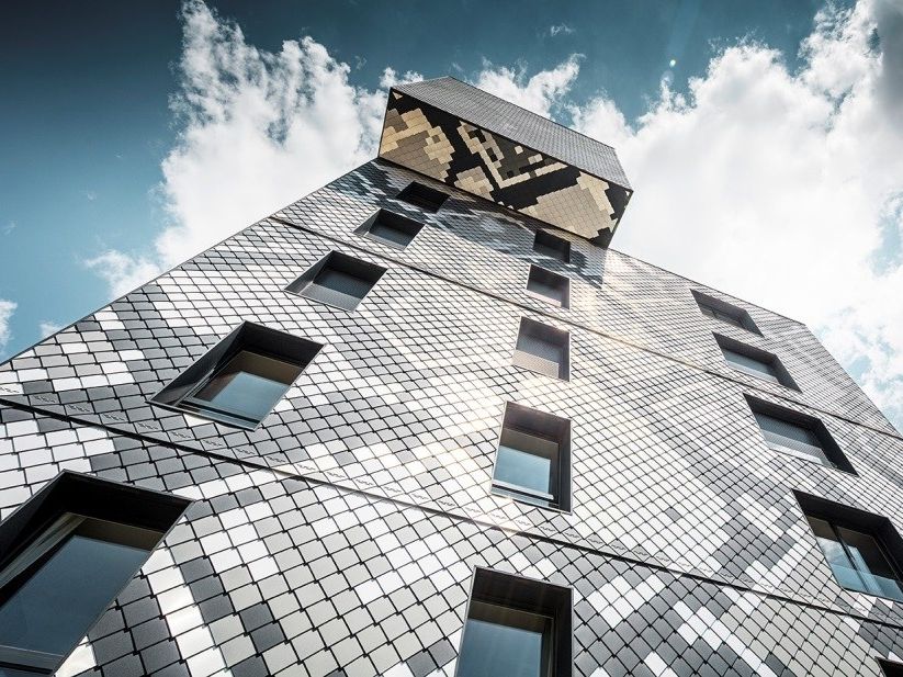 Metal shingle for facades LOSANGA 20 By PREFA ITALIA