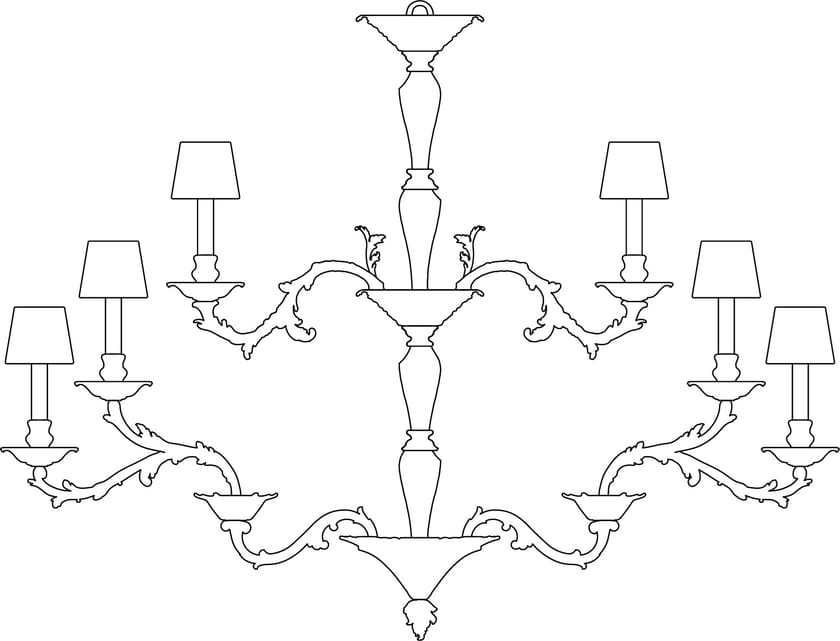 Direct light brass chandelier LOUIS CONTEMPORARY COLOUR By PRECIOSA Lighting