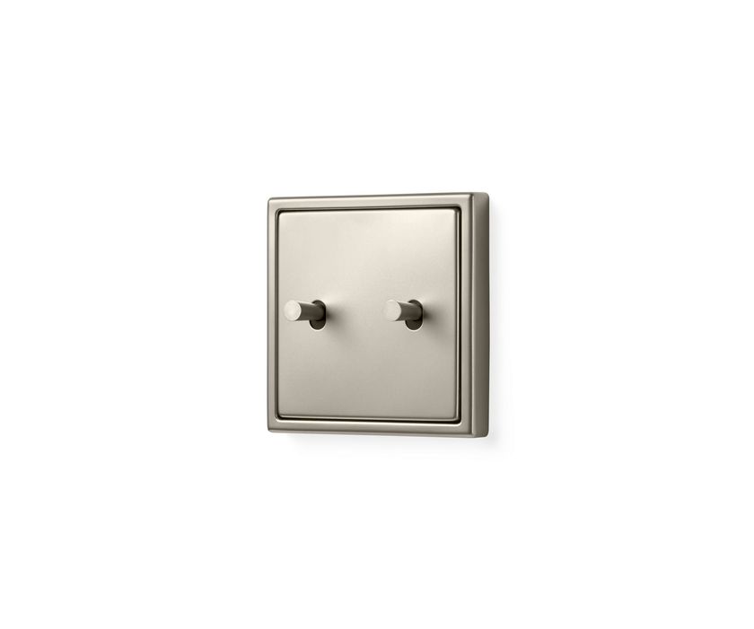 LS 1912 STEEL 2X | Electrical switch Double steel electrical socket By JUNG