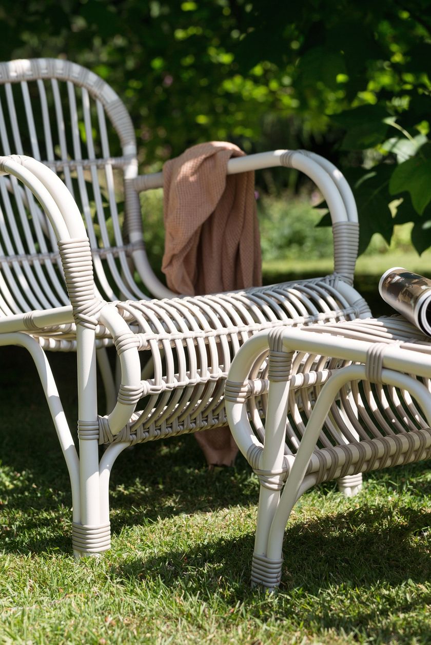 Sedia da giardino con braccioli in vimini sintetico e ferro Tulua