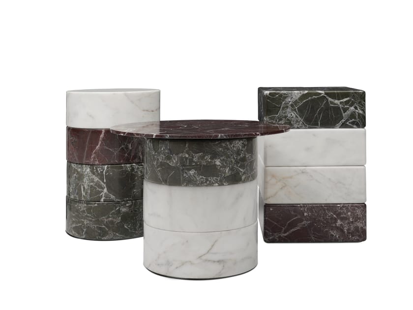 Modular marble coffee table LUNA By ENNE design Christophe Pillet