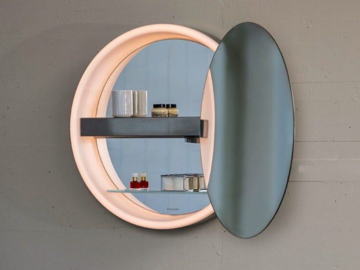 Itrue Specchio Da Parete Rotondo 61 Cm Argento | Cornice In Alluminio Spazzolato Per Bagno, Camera E Ingresso