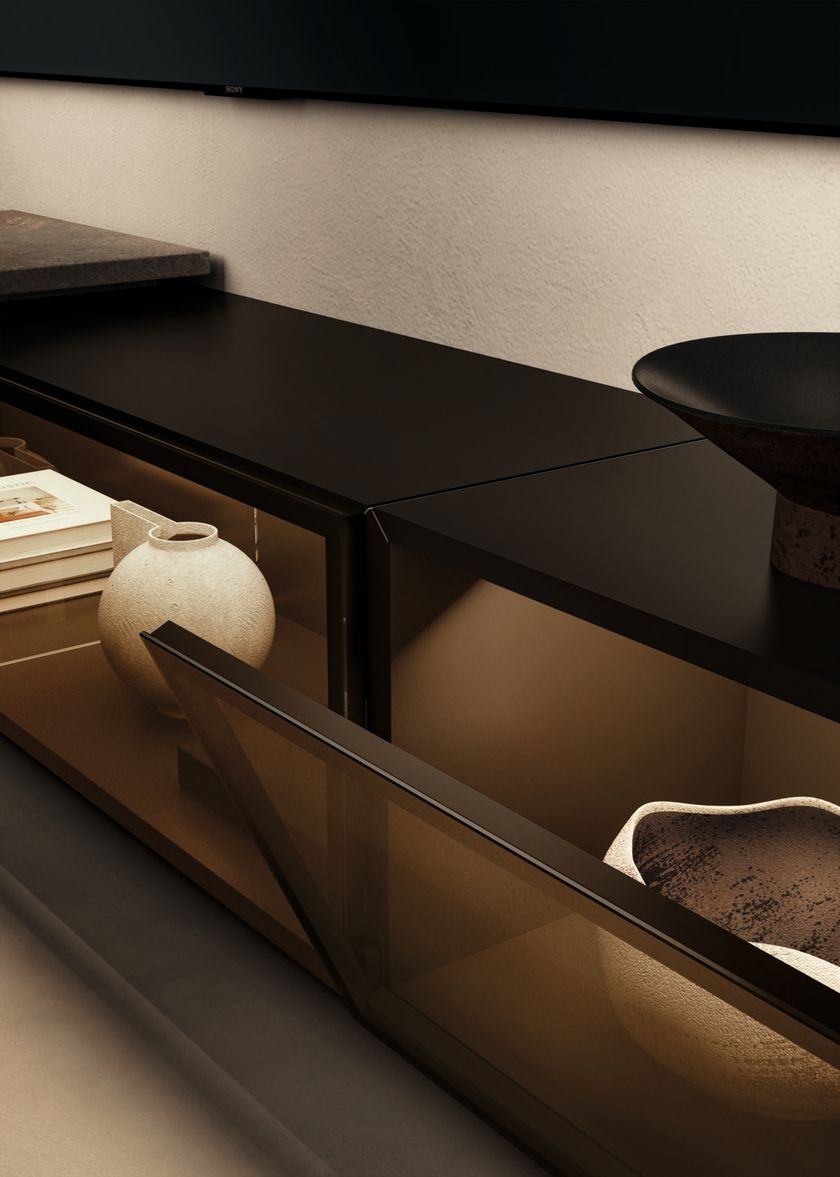 EYCOAL - Scaffale sospeso per gaming, da parete, in legno, con luci a