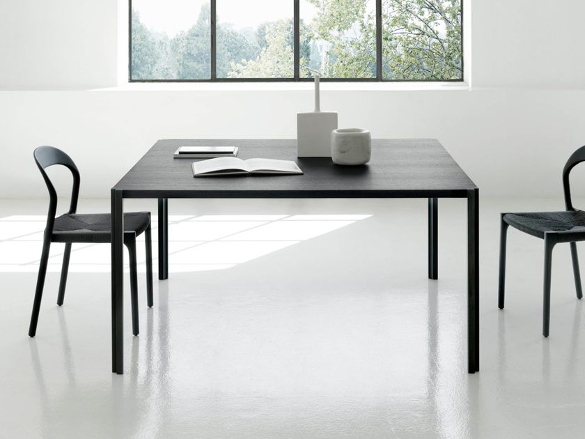 GRAFT Square aluminium and wood dining table By Living Divani | design ...
