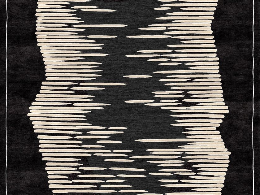 FONTANA BLACK Handmade fabric rug By Loloey
