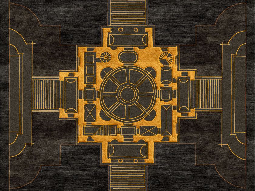 TEMPIO BLACK Handmade fabric rug By Loloey