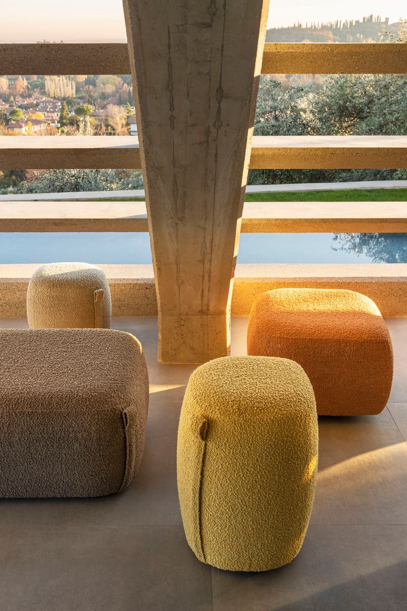 SEA SHELL Rectangular fabric pouf By Luxy