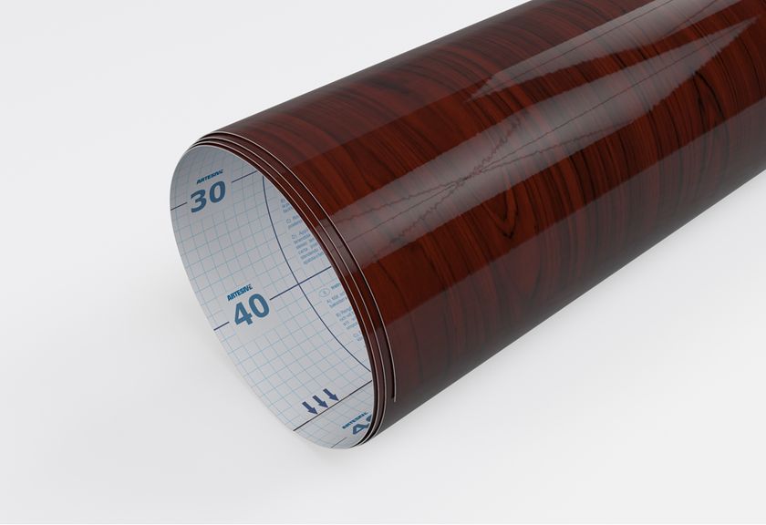 Adhesive PVC furniture foil with wood effect MAHOGANY LACQUERED By Artesive