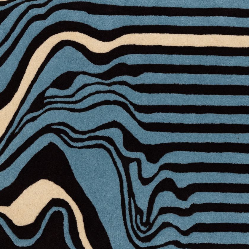 Handmade rug MELTING RUNNER NAVY By FLOOR_STORY design Henry Holland