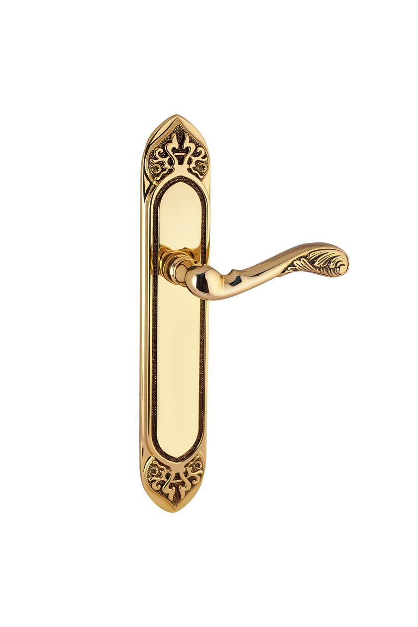 MIHRAB 0A4160.000 Door handle on back plate Brass door handle on back