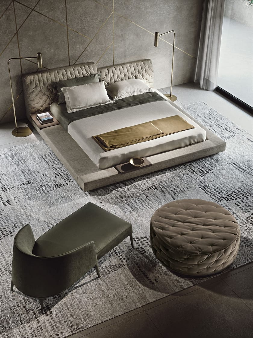 MILLER Double bed with tufted headboard By Frigerio design Gianfranco