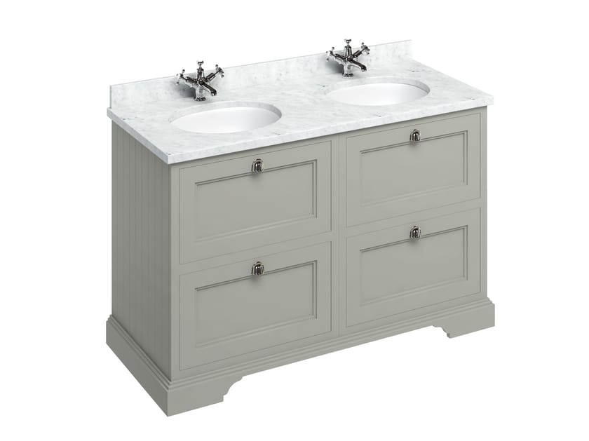 MINERVA | Mobile lavabo da terra by Burlington - Mobile lavabo da terra doppio in MDF con cassetti - 7