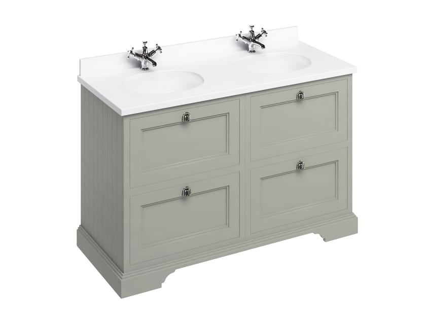 MINERVA | Mobile lavabo da terra by Burlington - Mobile lavabo da terra doppio in MDF con cassetti - 8