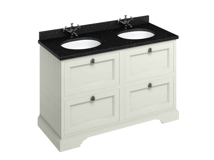 MINERVA | Mobile lavabo da terra by Burlington - Mobile lavabo da terra doppio in MDF con cassetti - 9