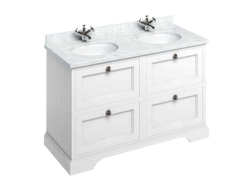 MINERVA | Mobile lavabo da terra by Burlington - Mobile lavabo da terra doppio in MDF con cassetti - 13