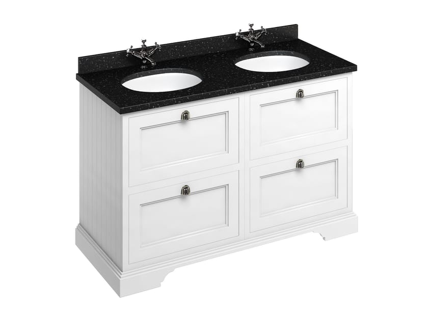 MINERVA | Mobile lavabo da terra by Burlington - Mobile lavabo da terra doppio in MDF con cassetti - 12