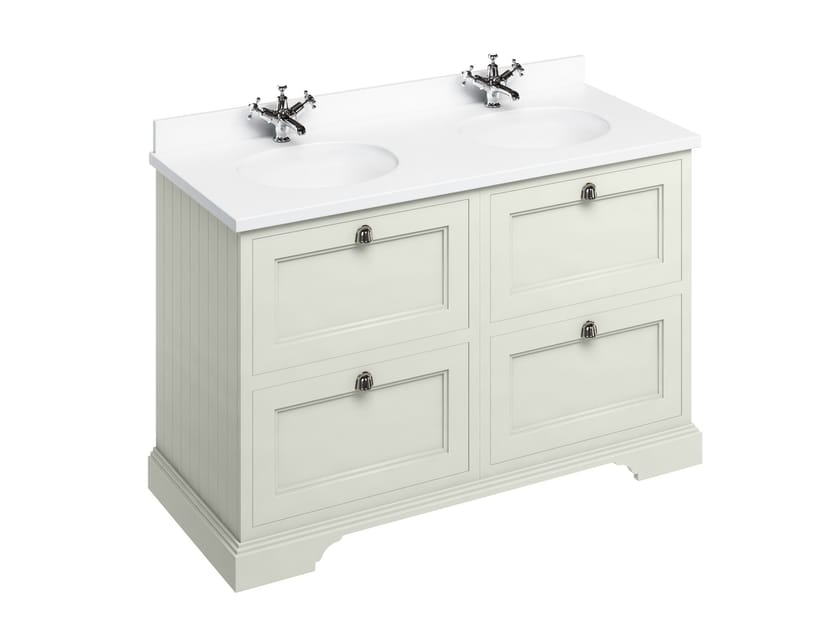 MINERVA | Mobile lavabo da terra by Burlington - Mobile lavabo da terra doppio in MDF con cassetti - 11