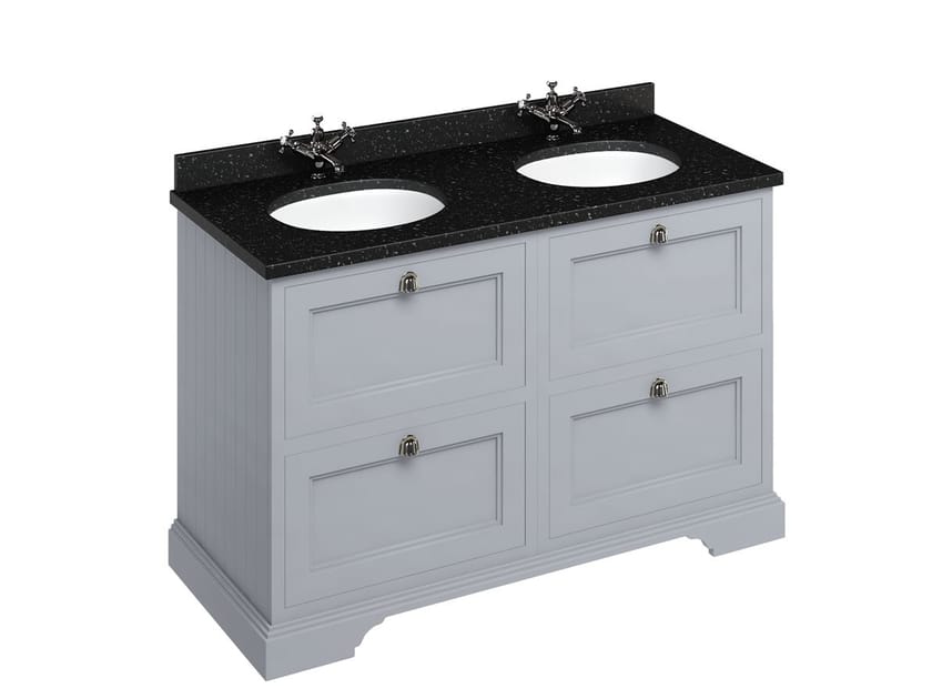 MINERVA | Mobile lavabo da terra by Burlington - Mobile lavabo da terra doppio in MDF con cassetti - 4