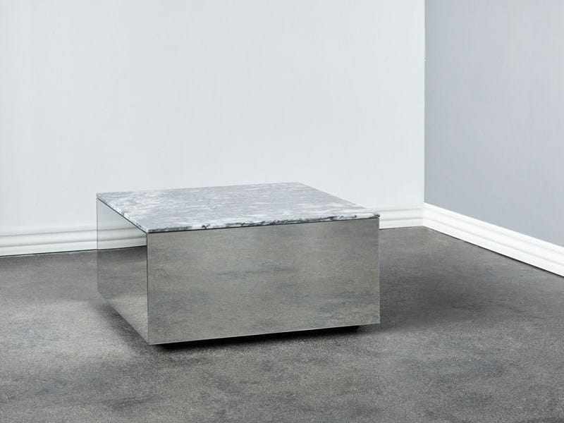 Square marble coffee table MIRROR TABLE By Kristina Dam Studio