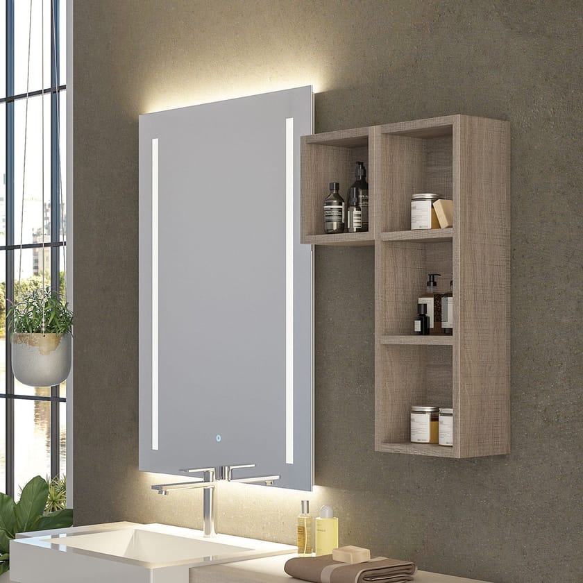 Sectional wallmounted wooden vanity unit MODULAR 6 By LEGNOBAGNO
