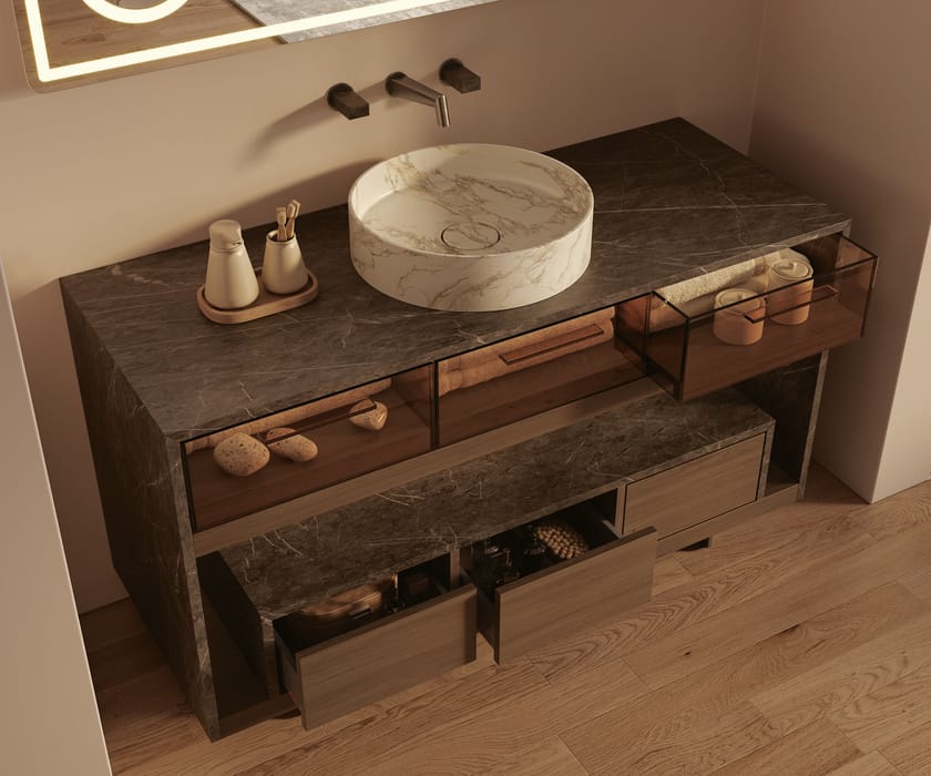 JUMP 3 by MOMA Design - Lavabo rotondo da appoggio in marmo - 2