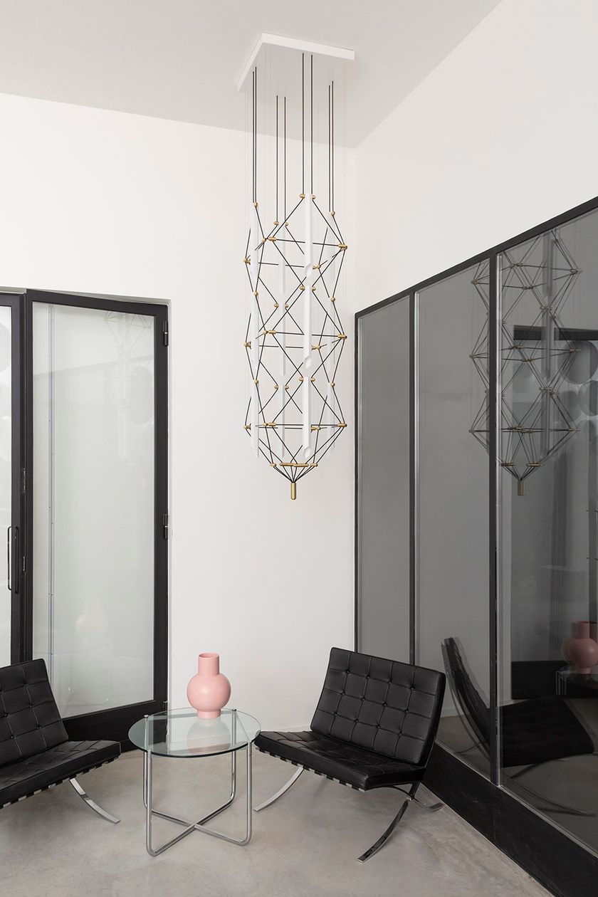 Oosterse mozaïek cilinder wandlamp | 26 cm | glas / metaal | zwart / wit | woonkamer