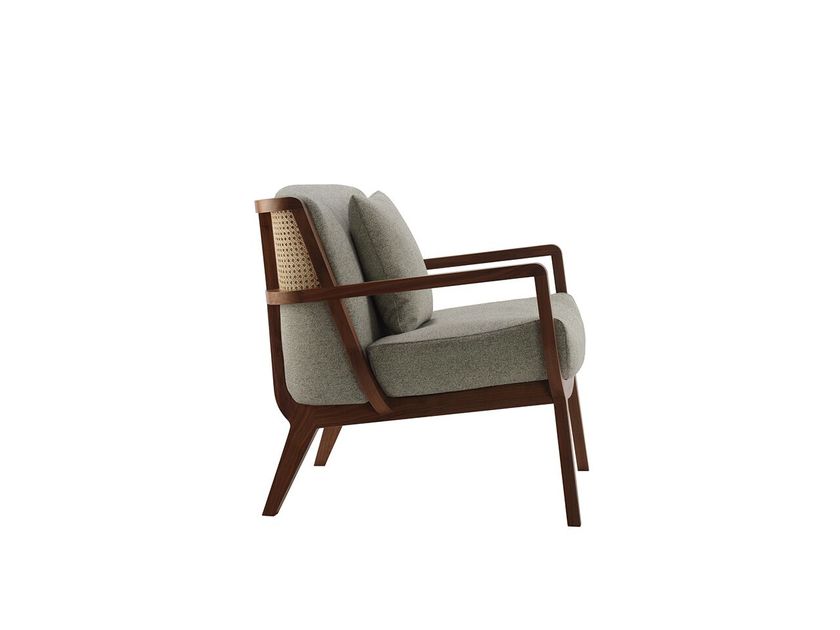 Sedia Da Pranzo In Rattan E Bambù - Poltrona Stile Bohémien In Legno Massello